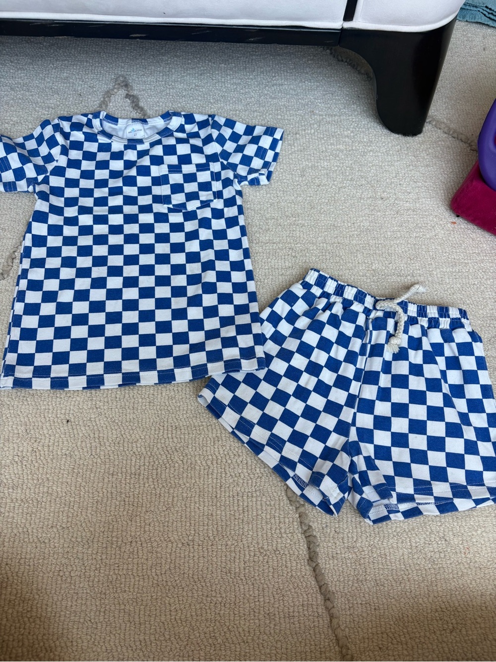 LITTLE ONE SHOP | Blue Checkered Matching Set - EUC